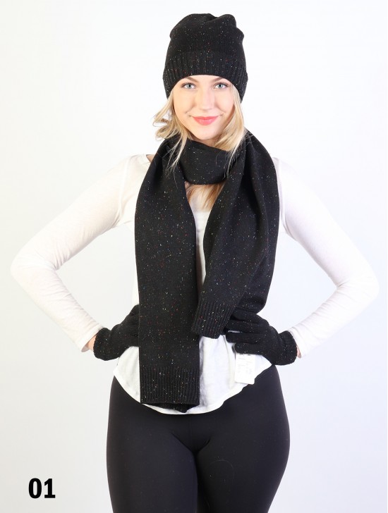 Fashion Knitted Set W/ (Scarf, Hat)